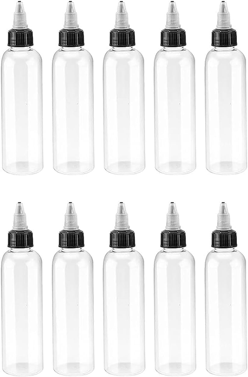 Empty Squeeze Dropper Bottles, 10 Plastic Squeeze Bottles, Clear Dispensing Bottles, Empty Plastic Squeeze Bottles for Ink Liquid, 30Ml image number 1