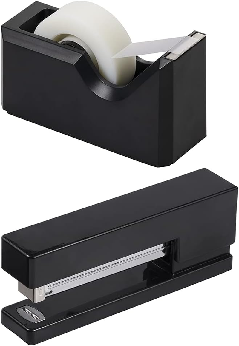 JAM PAPER Office & Desk Sets - 1 Stapler & 1 Tape Dispenser - Gold - 2/Pack