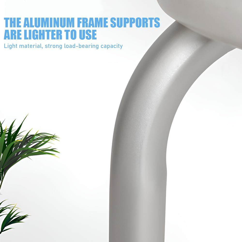 Portable Shower Chair, Non-Slip Bathing Stool, Footstool and Bath Chair, Shower Seat with Adjustable Height, Stool for Elderly People Children Pregnant Women (White)