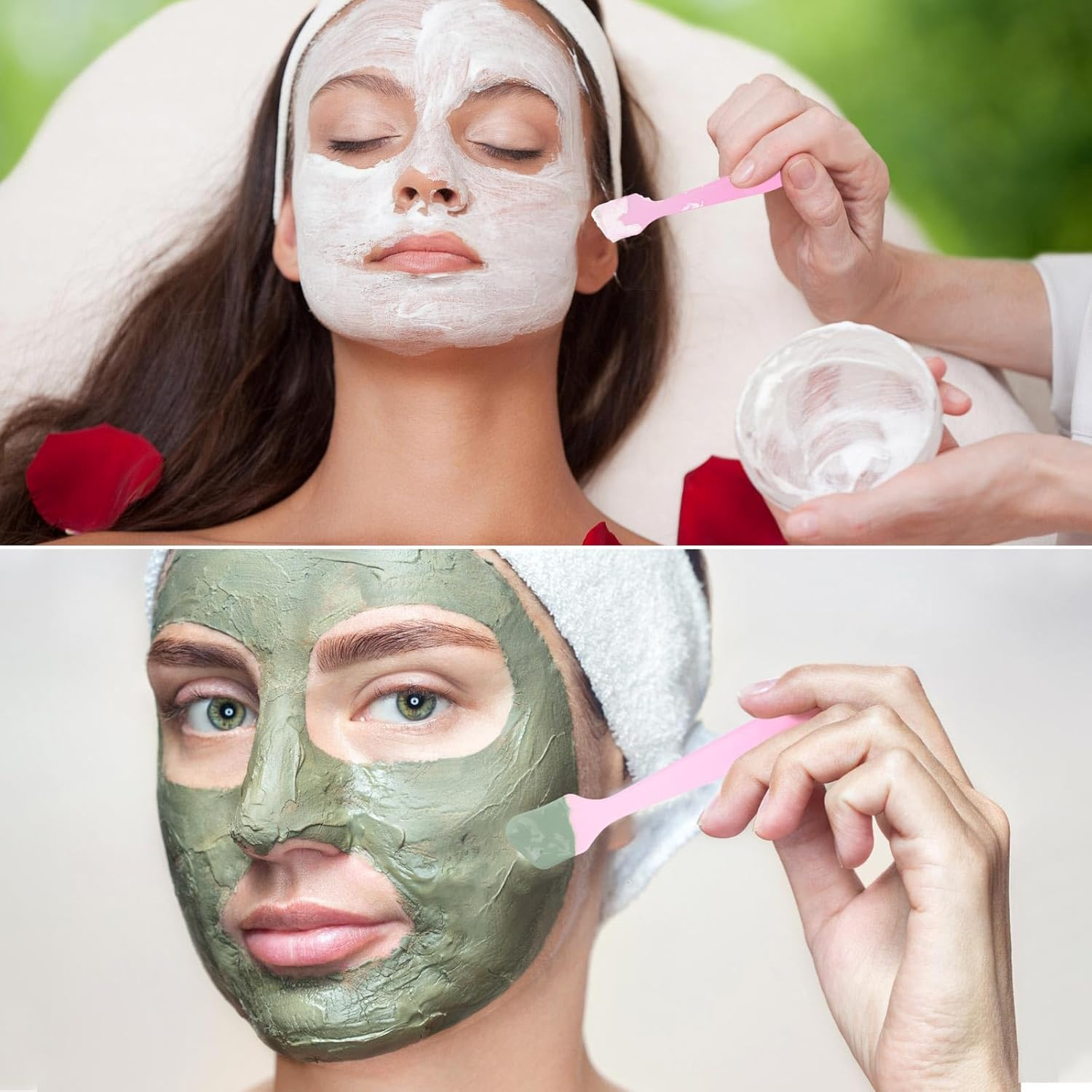 Tbestmax 300 PCS Mini Cosmetic Spatulas 3.2" X 0.6" Disposable Makeup Spatulas, Plastic Spatulas Pink Facial Creams Skin Care Spatulas