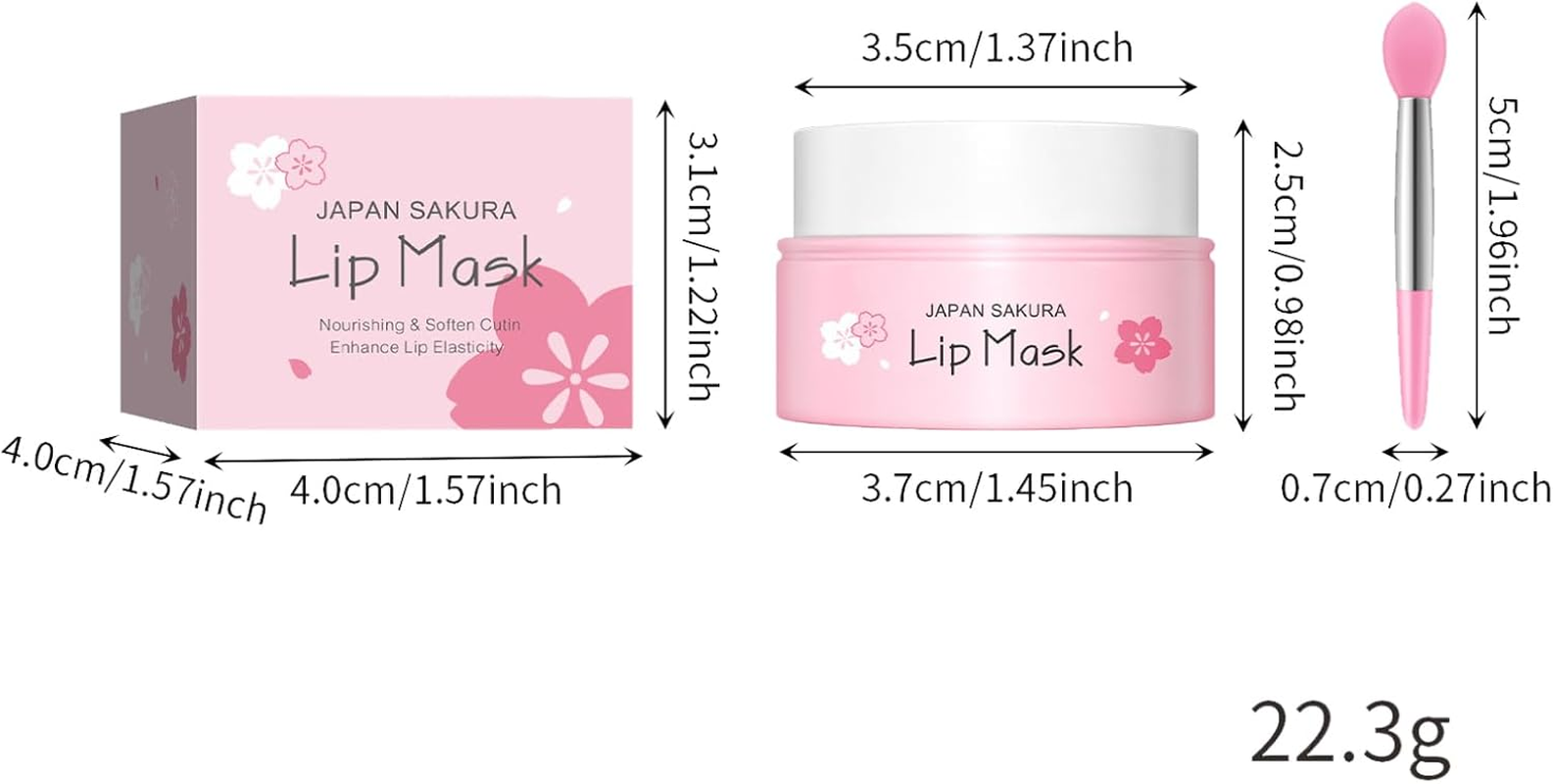 Iiniim Cherry Blossom Lip Sleeping Mask with Brush 1 Pack Hydrating Moisturizing Lip Care Treatment for Soft Smooth Lips Day Night Use Pink One Size