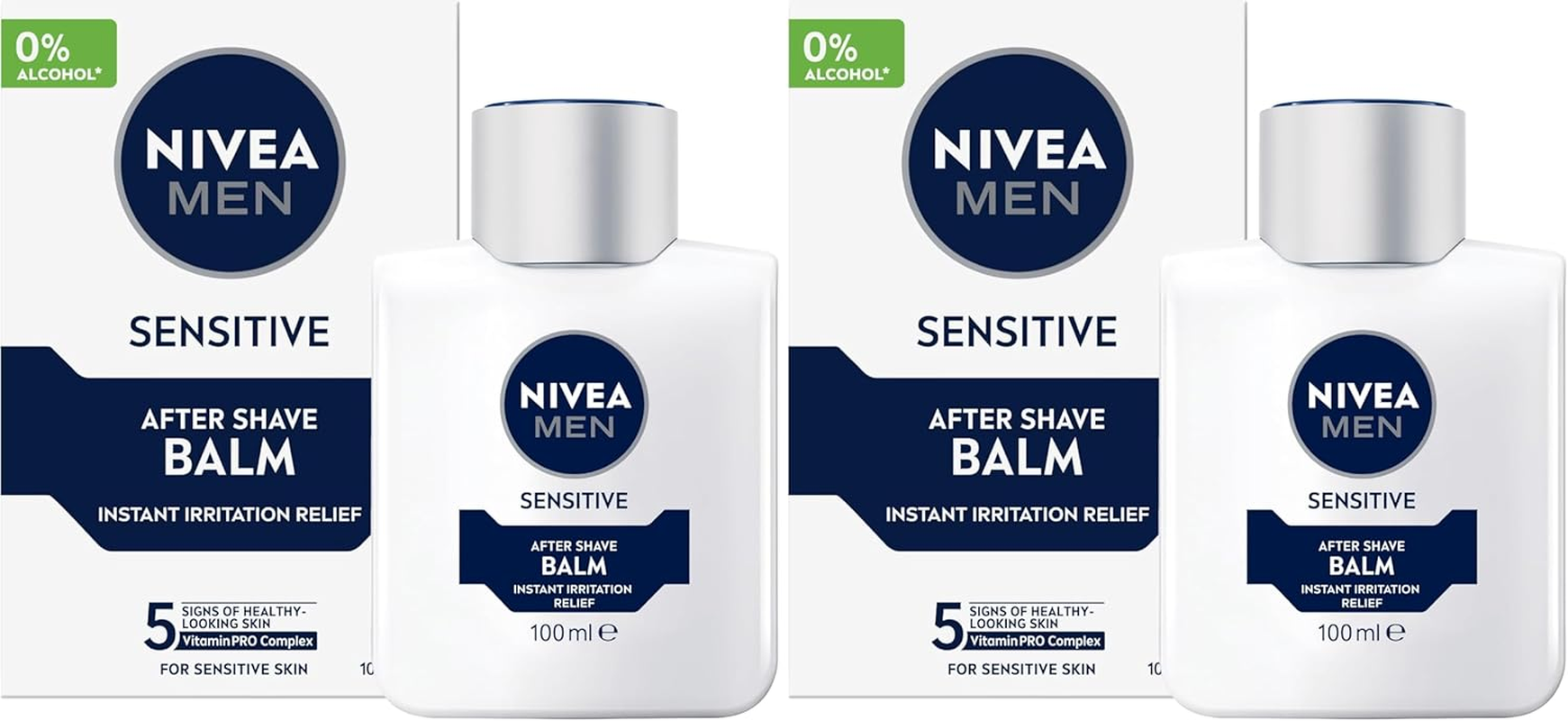 NIVEA MEN Sensitive after Shave Balm 100Ml | with Chamomile & Vitamin E | Relieves Redness & Irritation from Shaving | Provides 24-Hour Hydration | Fast Absorbing | after Shave for Sensitive Skin image number 2