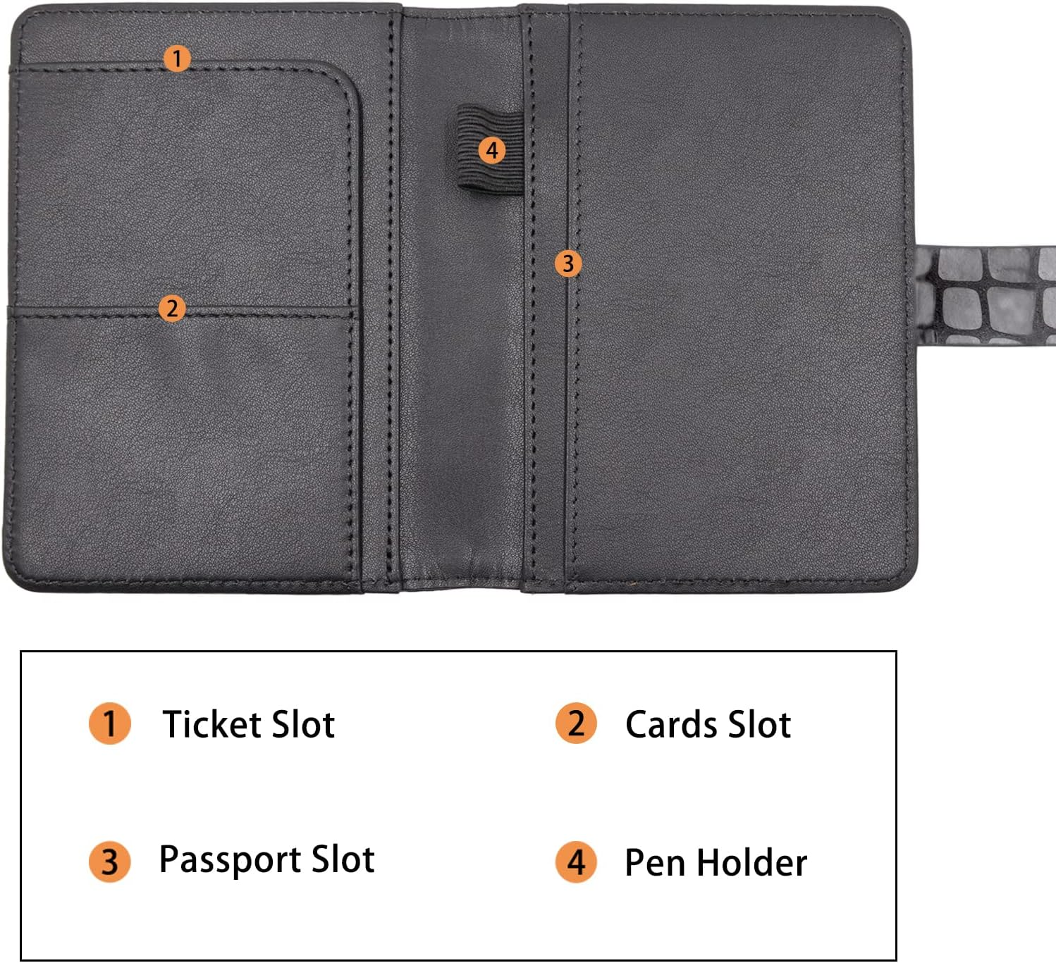 Melsbrinna Premium Leather Passport Holder Covers Case, Waterproof RFID Blocking Travel Wallet Passport Holder with Pen Holder, Cute Passport Book for Women/Men image number 5