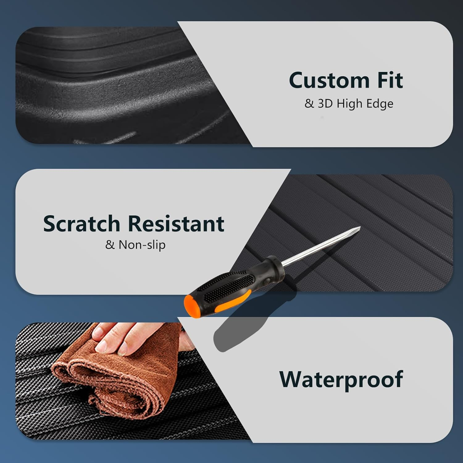 CMPCTR Cargo Mat Boot Liner for Toyota Rav4 2019-2024 TPE Cargo Liner Heavy Duty Cargo Trunk Mat Luggage Tray Interior Accessories