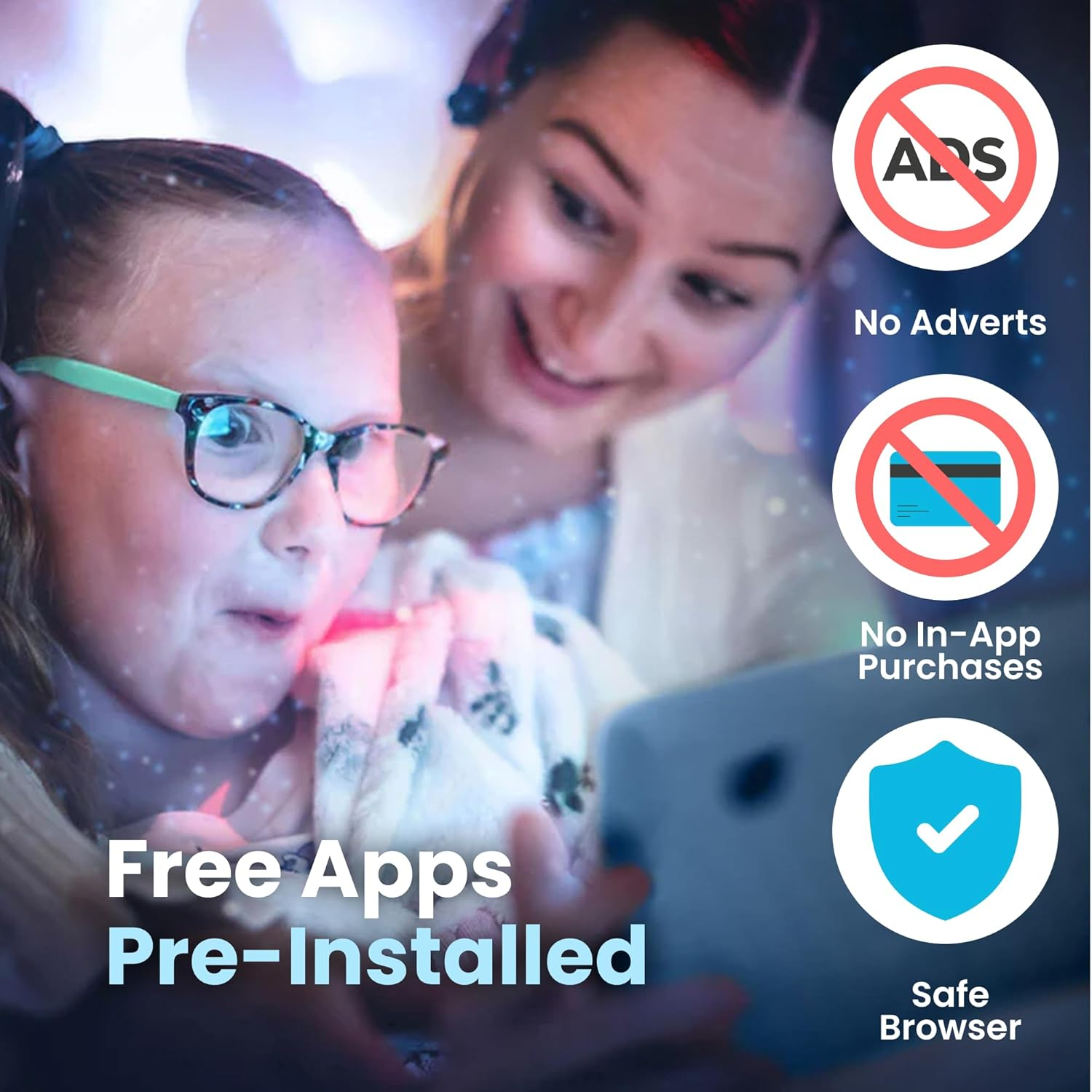 Pebble Gear 7" Disney Frozen Kids Tablet - Android Tablet for Kids with 16 GB, Anti-Blue Screen & Parental Controls - 500+ Games, Apps & Ebooks - Learning Tab with Bumper Case-Ages 3-8Yrs,Light Blue image number 3