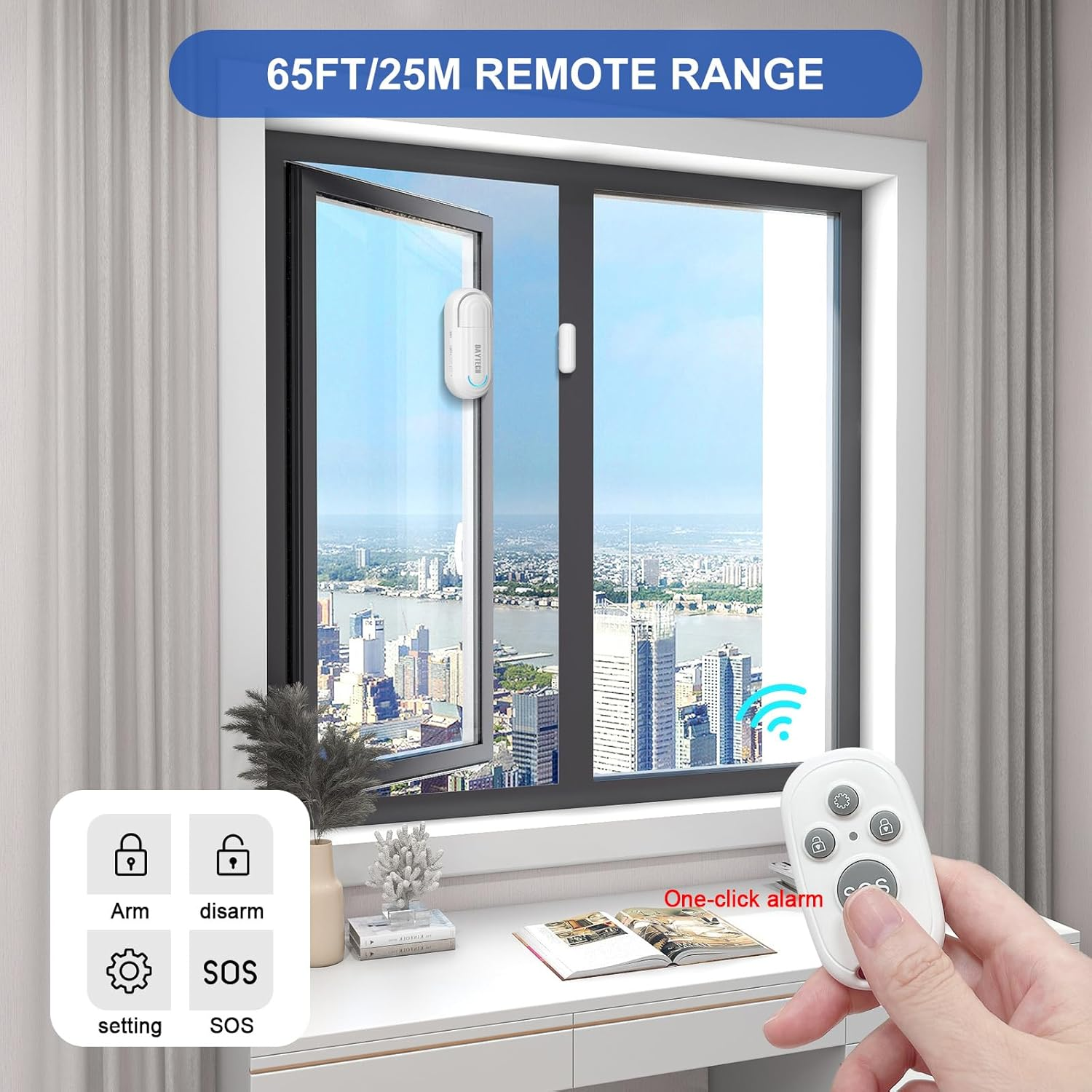 DAYTECH Door Alarm with Remote, 0-120Db Door Alarm Sensor When Opened Window Security Alert with 4 Working Modes for Kids Safety Home Security, 1 Sensor 1 Remote