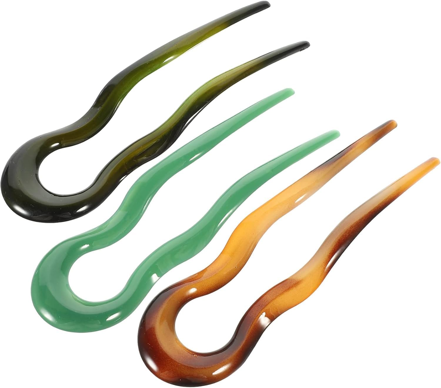 CJESLNA Classic Design Hair Pins, U-Shaped, 3 Pieces, for Thick Hair Buns and Updos (As Shown 1)