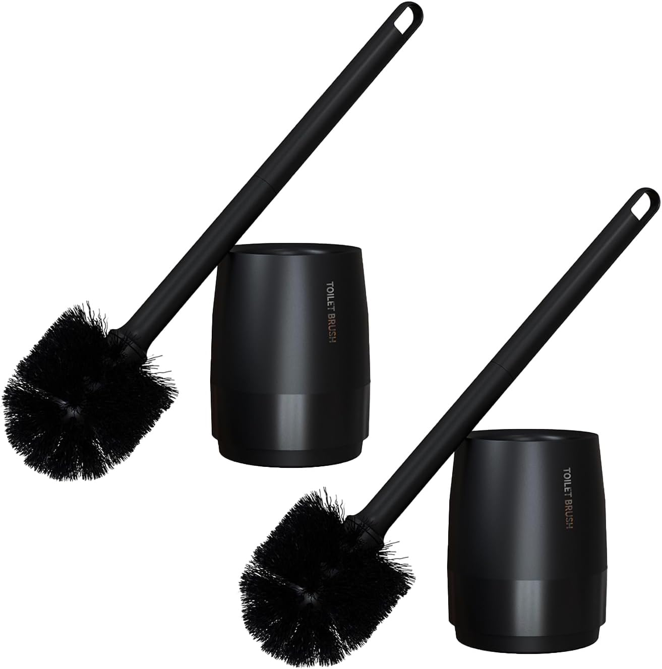 Toilet Bowl Brush and Holder Set for Bathroom, Toilet Cleaning Scrubber Cleaner Brush for Bathroom for Deep Cleaning with Stiff Plastic Bristle, Ventilated Holder (White)