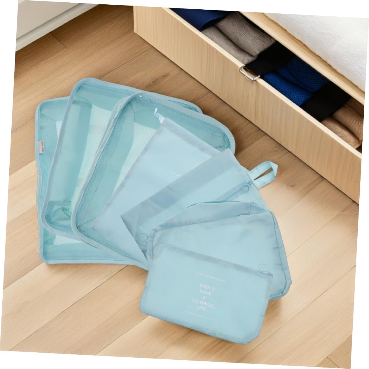 LIFKOME 14Pcs Travel Storage Bag Set Compression Packing Cubes Luggage Packing Organizers Space-Saving Cubes for Travel Shoe Packaging Bag image number 1