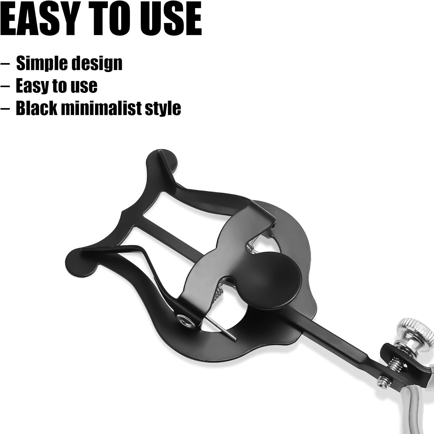 Clarinet Lyre Music Clip, Metal Clarinet Music Clip Holder for Marching Band Clarinet Lyre Clamp for Flute Trumpet Wind Instruments Practicing Beginners (Black) image number 1