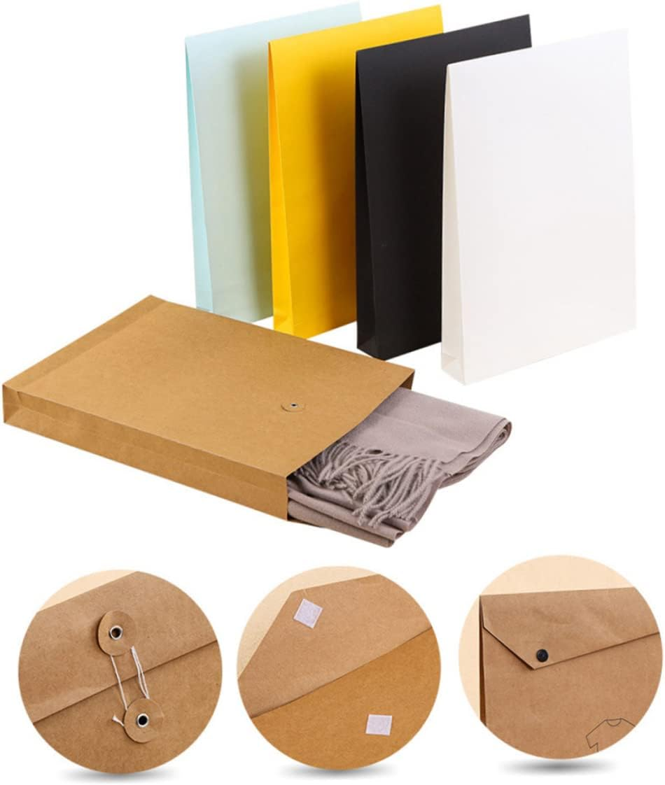 SEWACC 6Pcs White File Bag Paper Organizer Document Carrier Bag for Office Stationery Clothes Packing File Holder - Brown image number 2