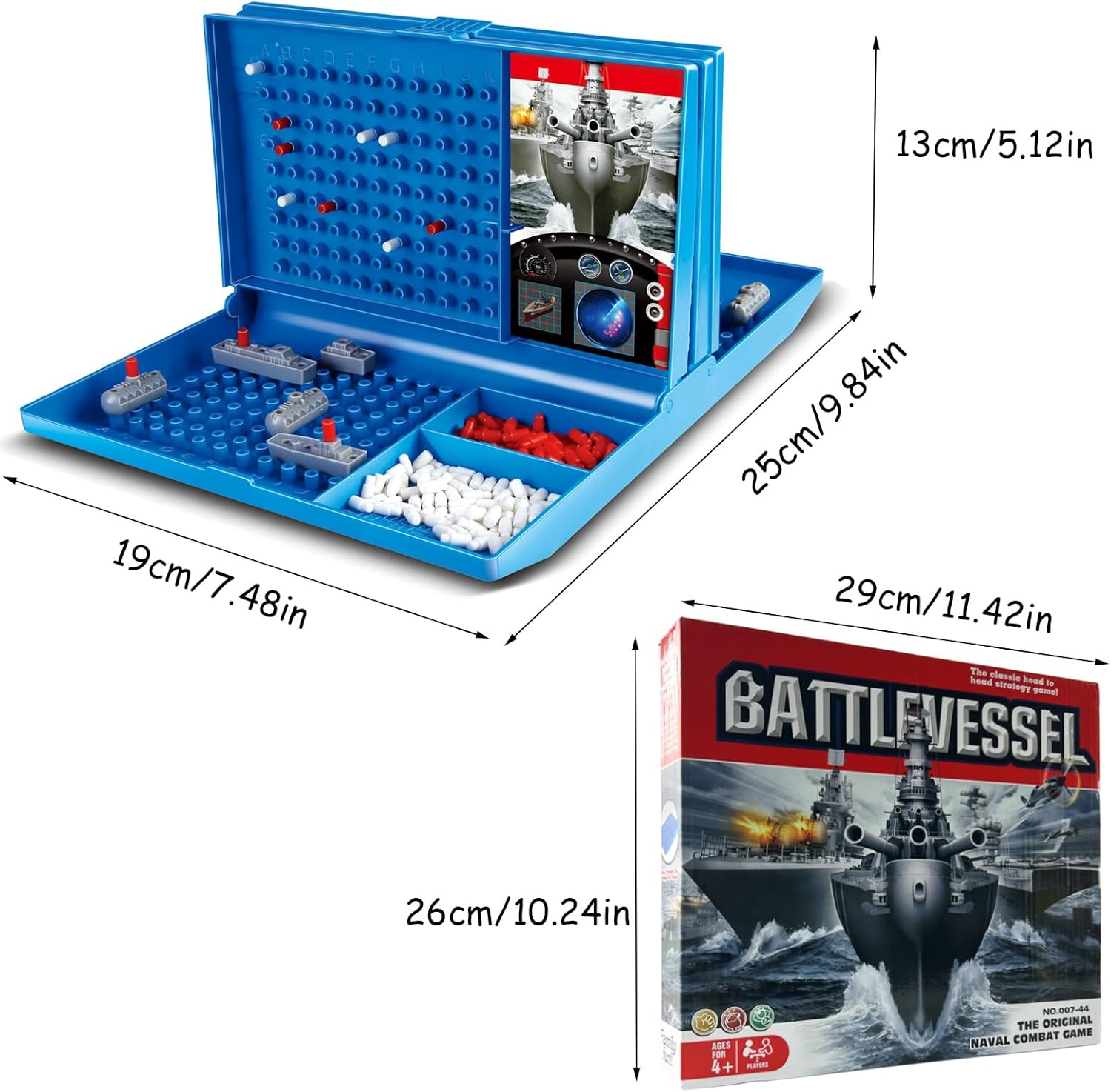 ZUNIPLEX Battleship Classic Board Game - Strategy Game for the Whole Family from 5 Years (Blue) image number 1