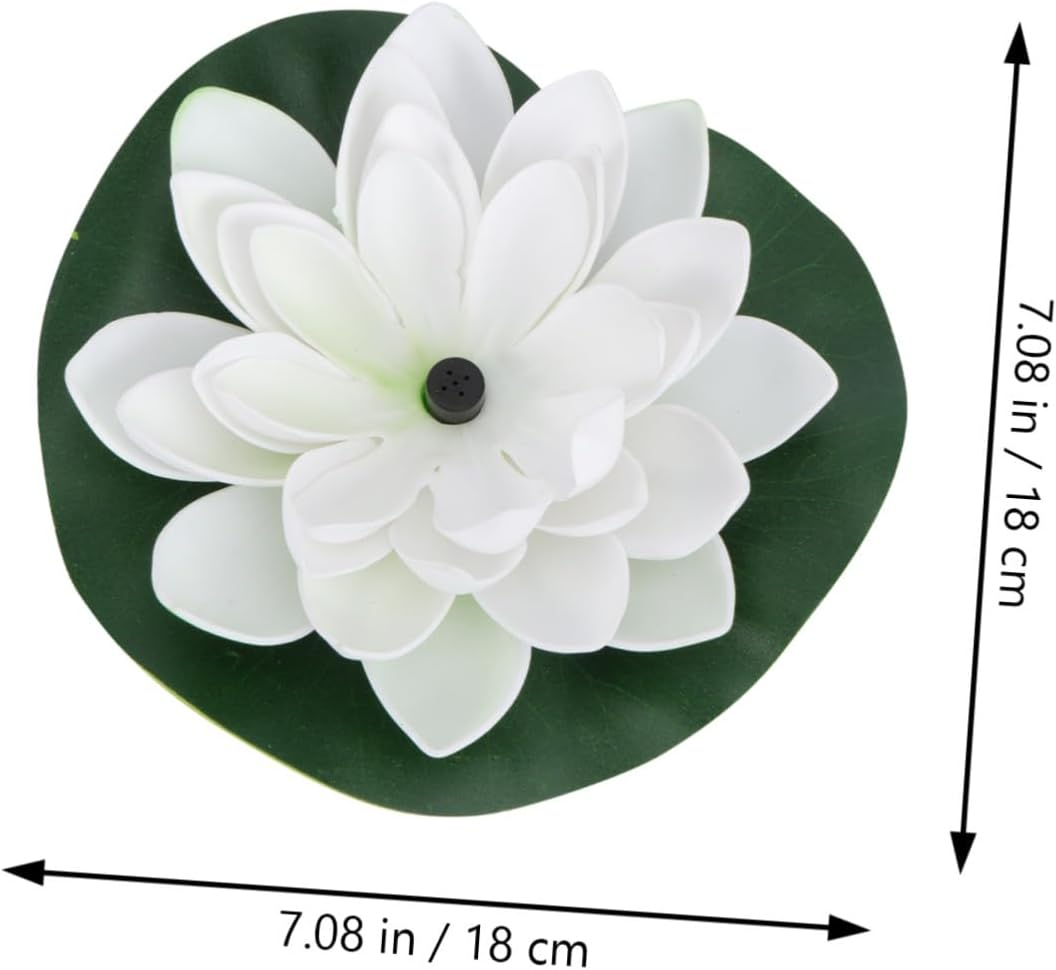 Solar Fountain Floating Lotus Fountain White Outdoor Water Feature Automatic Solar-Powered Decorative Garden Pump for Pools and Ponds