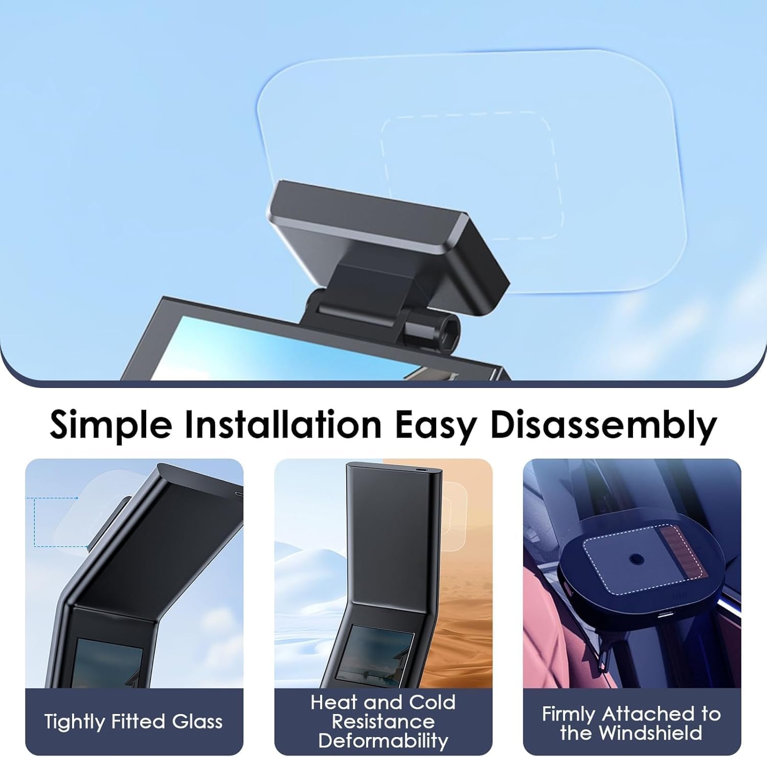 8Pcs Dashcam Windshield Sticker,Including 4Pcs Static Films and 16Pcs Dual-Lock Adhesive Tape Strips,Ez Pass/Ipass/Izoom/Sunpass Toll Tap,Reclosable Fastener Transponder Strips Holder for Carsc (B) image number 4