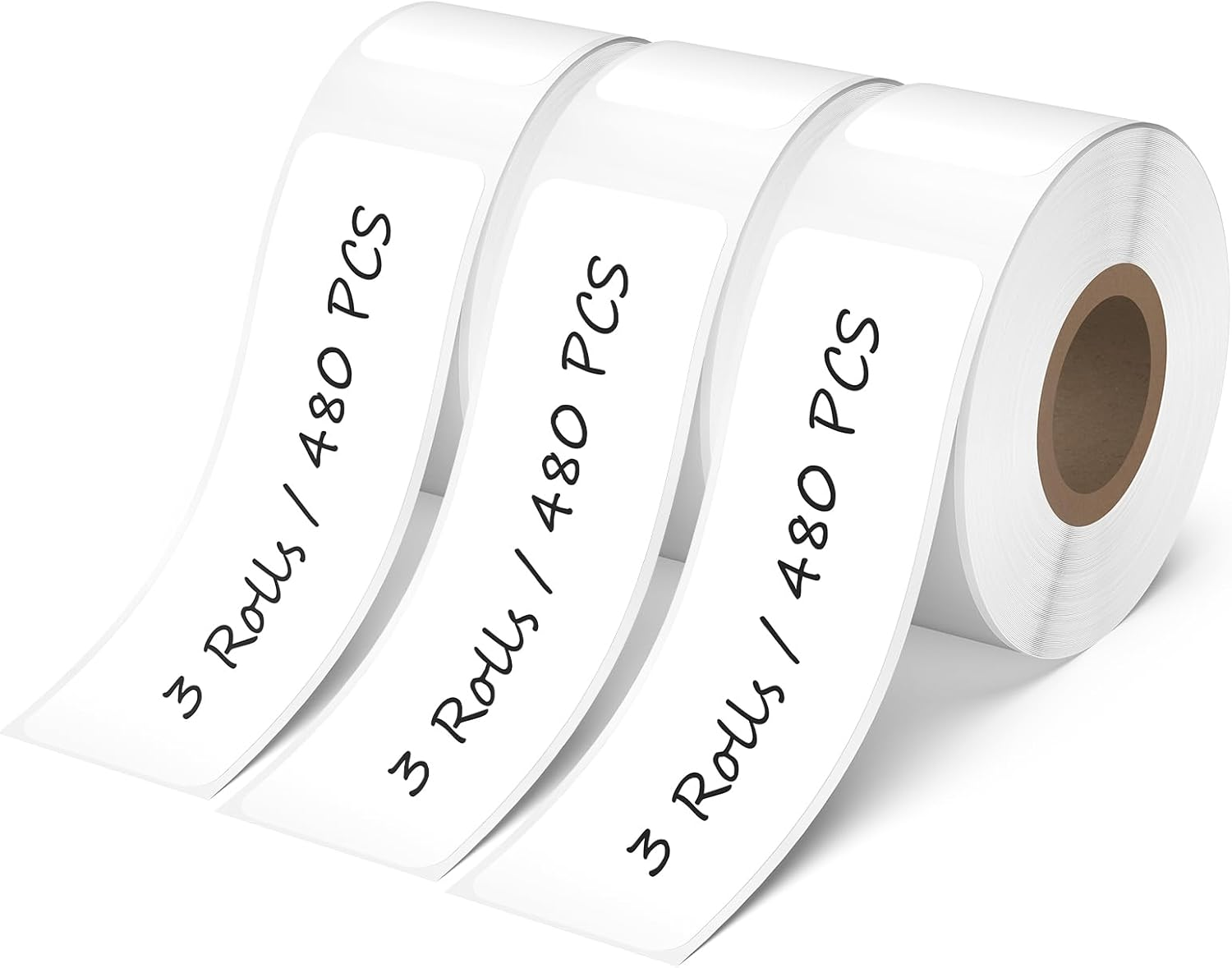 3 Rolls Thermal Label Maker Tape 12 X 40 Mm White Self-Adhesive Stickers Paper Vinyl Decals Waterproof Name Tag for Home Office School 480 PCS image number 5