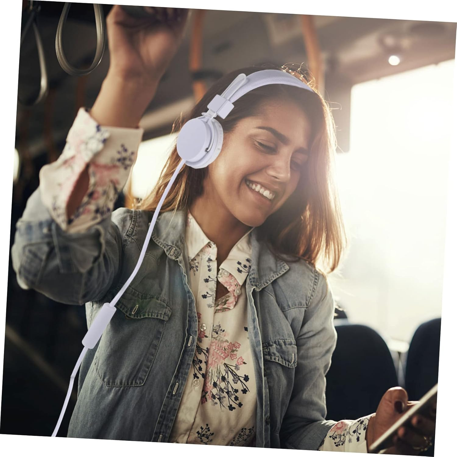 Tofficu Wired Over-Ear Gaming Headset Wired Control for Computer White Suitable for Gamers and Online Streaming