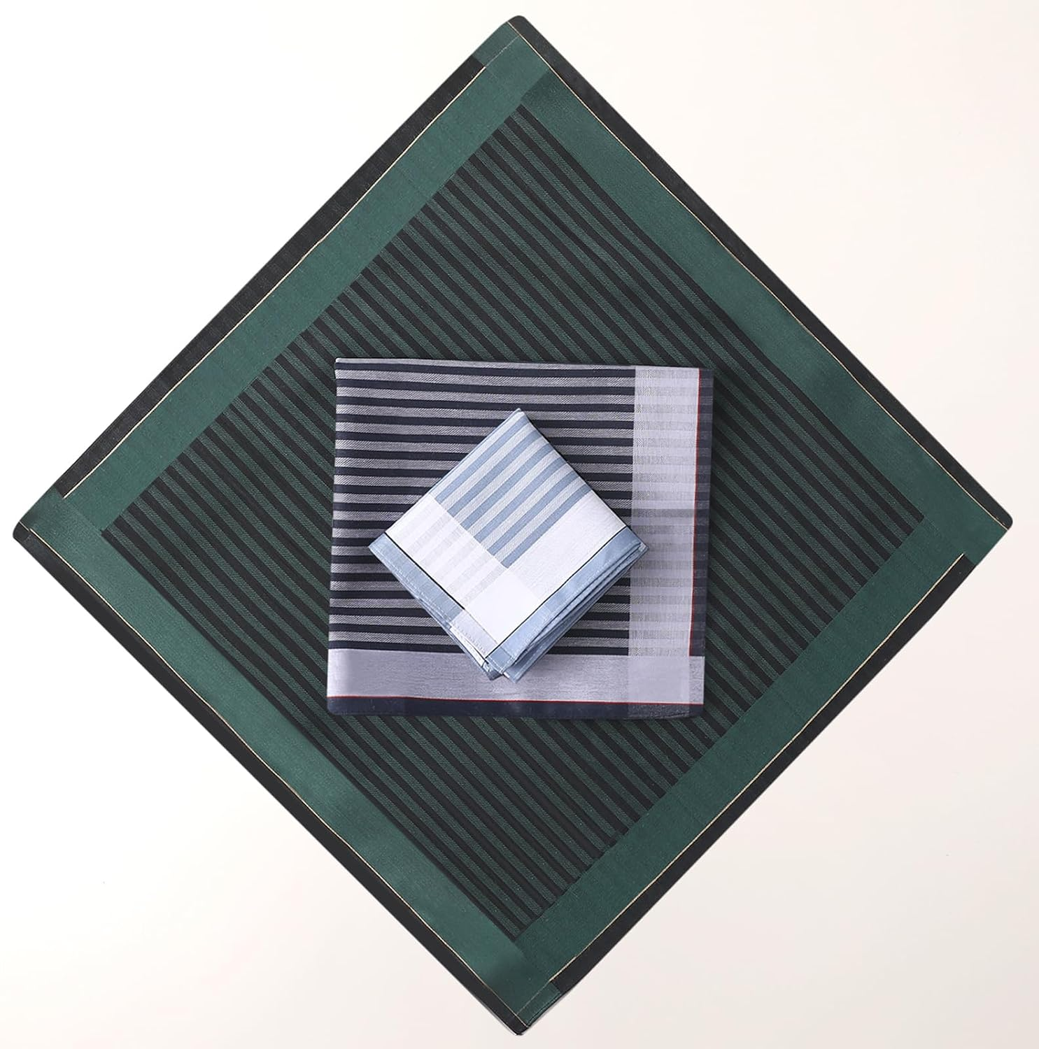 PACGOTH Handkerchiefs for Men, Soft Cotton Men&rsquo;S Handkerchiefs, Assorted Striped Hankies for Men,17X17 6/9 PCS - Multicolor - 9Pcs image number 2