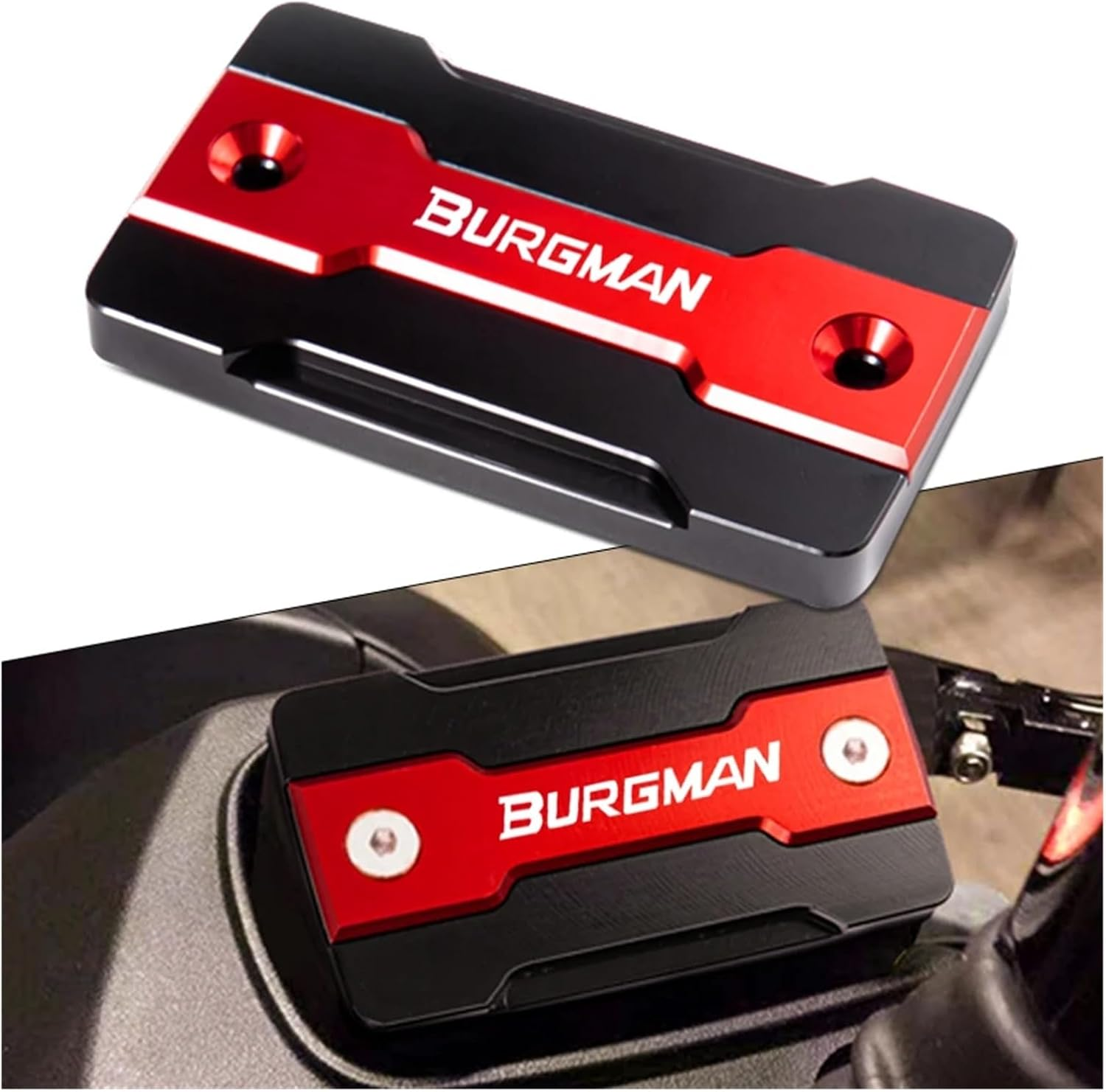 DWESWQQ Fit for BURGMAN 650 AN650 BURGMAN650 2004-2021 2022 2023 2024 Motorcycle Front Brake Fluid Fuel Tank Cover Protection Accessories(Two Black) - Blue image number 3