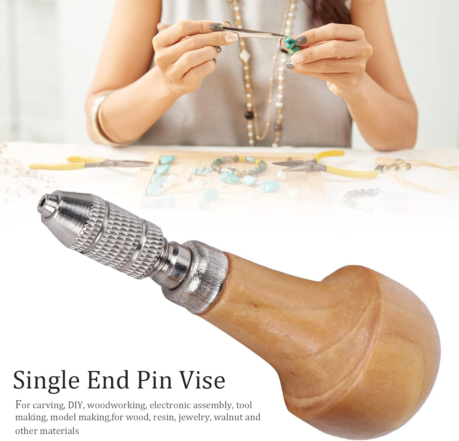 Fdit Lock Nozzle Pin Vise, 3 Set Pin Vise Set, Hand Drill, Making Tool, for Carving Resin image number 5