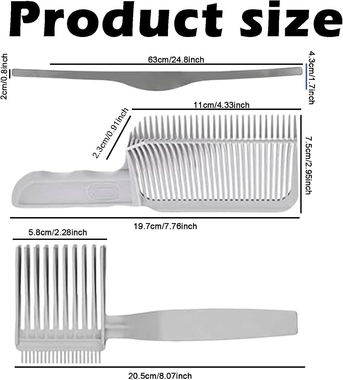 Hrenvaxil 3PCS Hair Combs, Fade Comb Men'S Hair Cutting Stencils with Trimming Guide - Professional Hair Tools image number 4