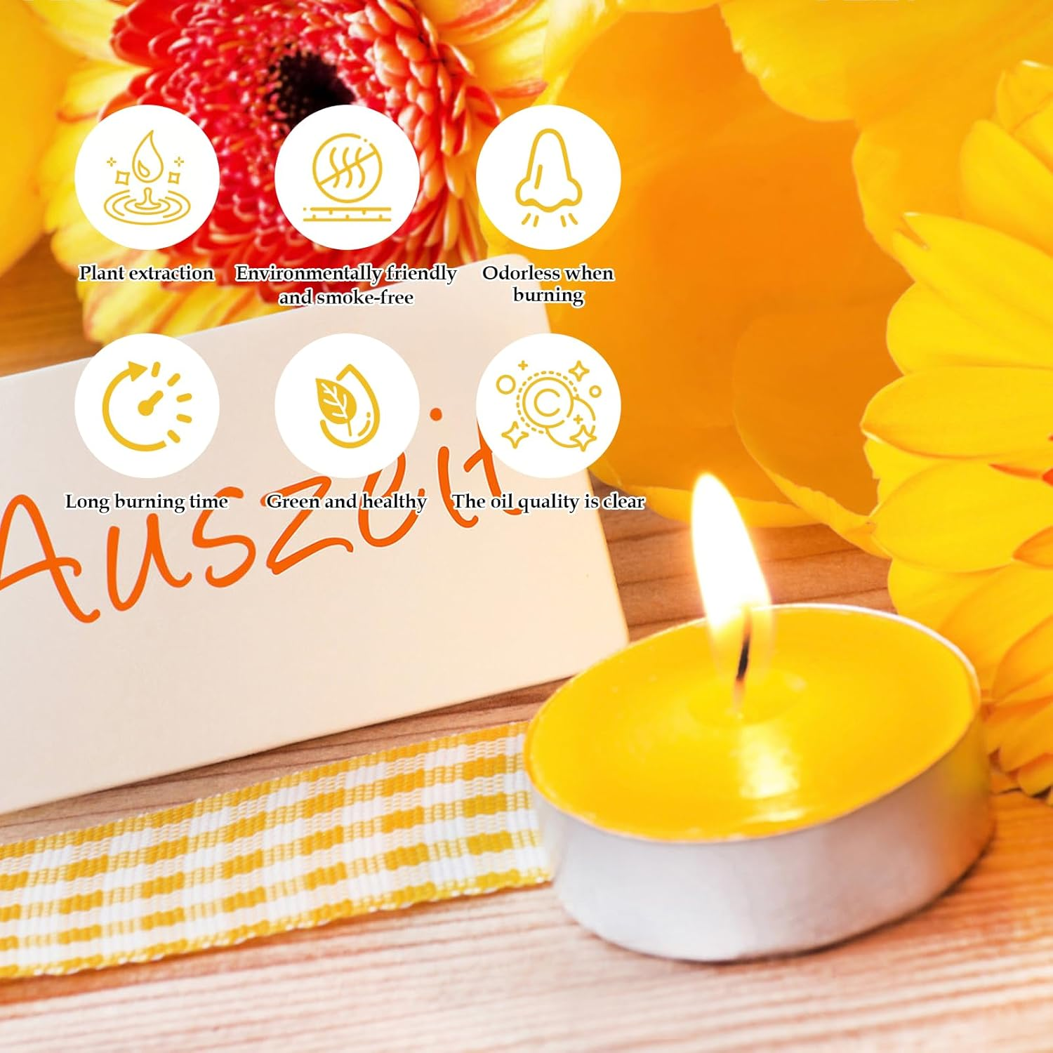 Pack of 24 Beeswax Candles, Tea Lights Fragrance, Natural Organic Tea Lights without Fragrance - Smokeless and Clean Burning with over 4 Hours Burning Time Cosy Atmosphere Thanks to Pleasant Beeswax