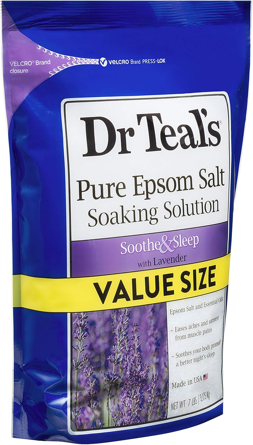 Dr. Teal'S Lavender Soaking Solution (1 Bag, 7Lb) - Blended with Pure Epsom Salt - Relax and Relieve Stress at Home While Promoting a Better Nights Sleep - Value Size Bag image number 2