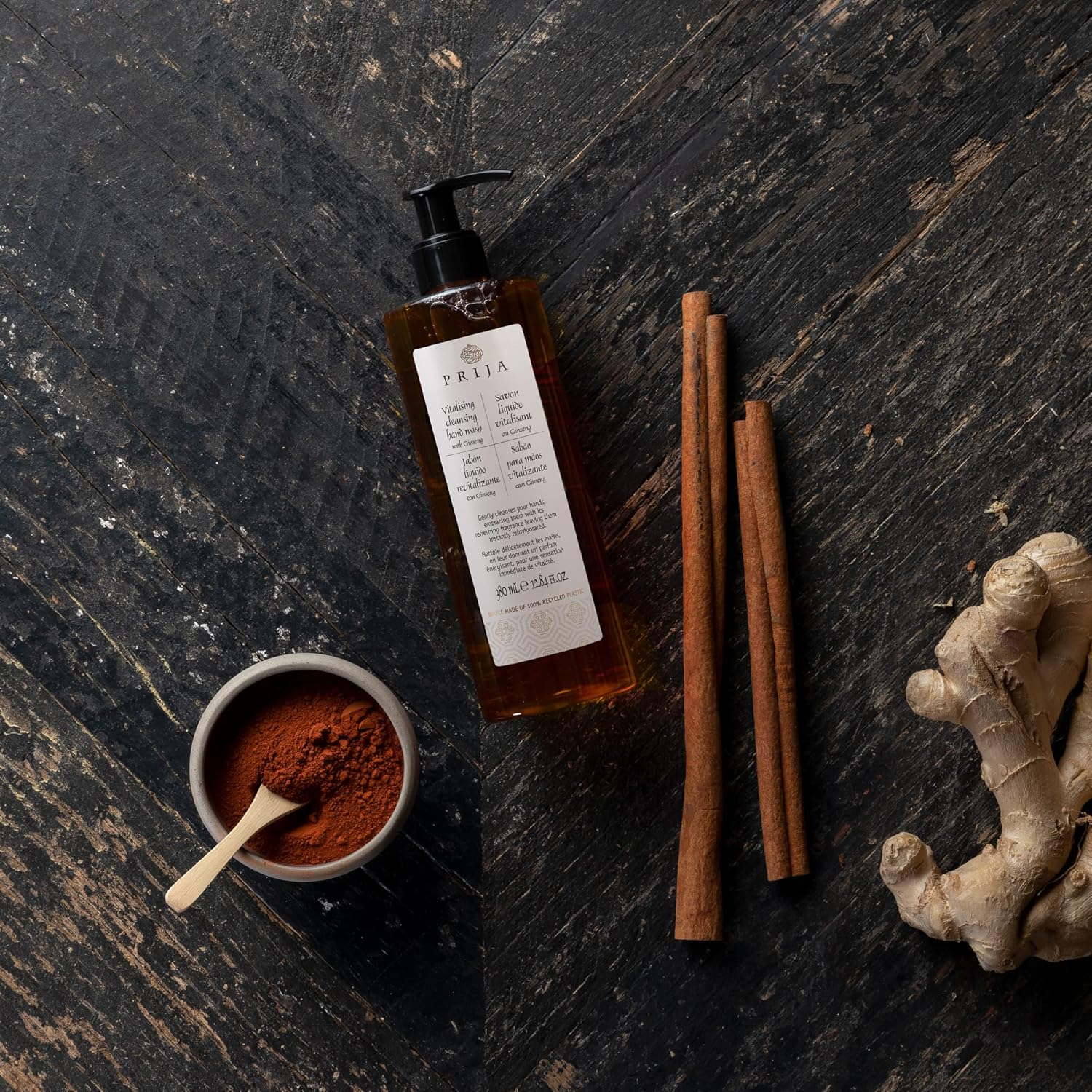 Prija Vitalising Hand Wash with Ginseng Extract Gently Cleanses Hands, Moisturising Liquid Hand Soap, Vegan Friendly with Energising Fragrance 12.85 Fl Oz X 2 image number 3