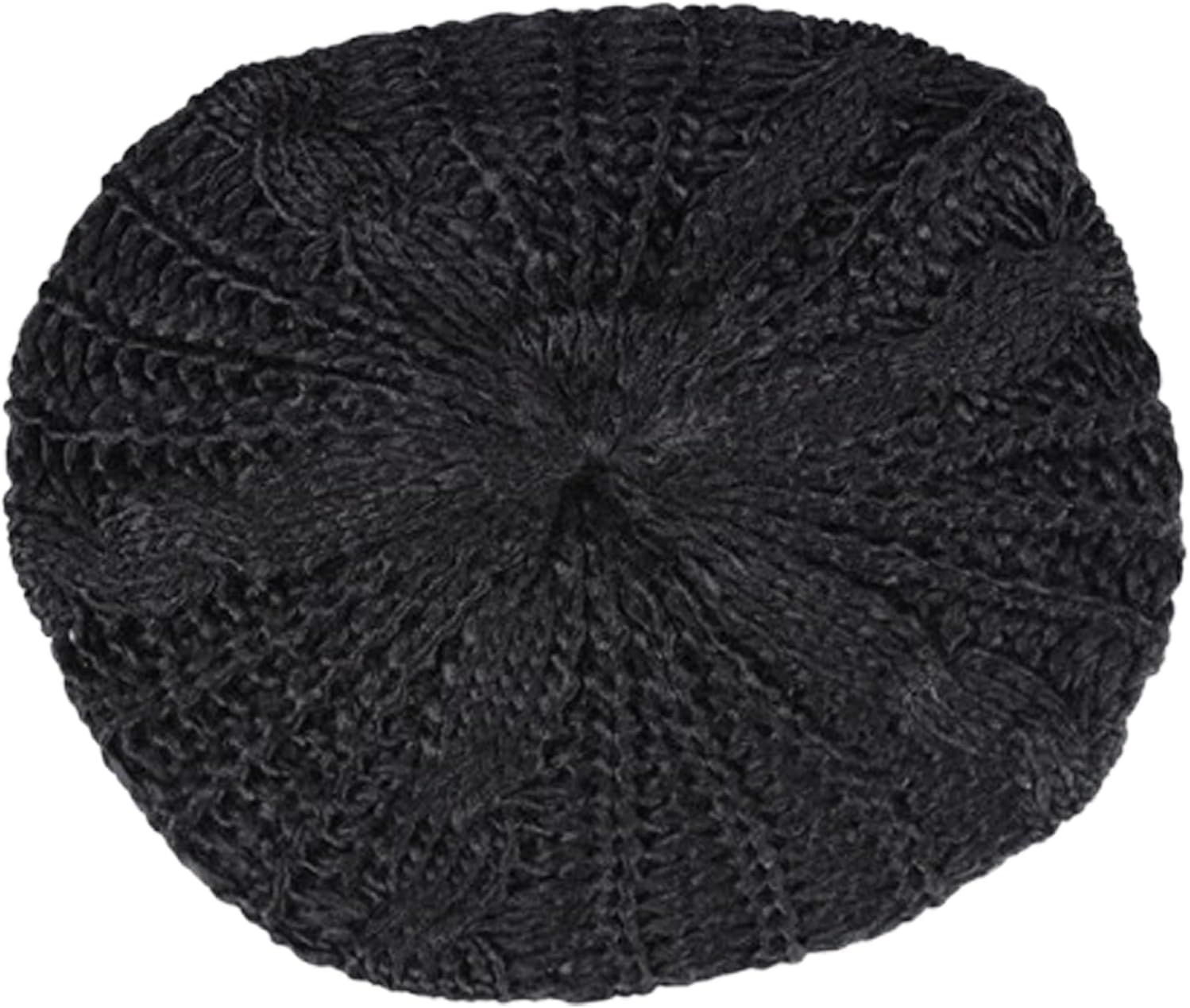 Slouchy French Beret Womens Knit Beret Hat Black Crochet Beret Hat Warm Knitted Hat Ladies Hats for Cold Weather Autumn Winter image number 4