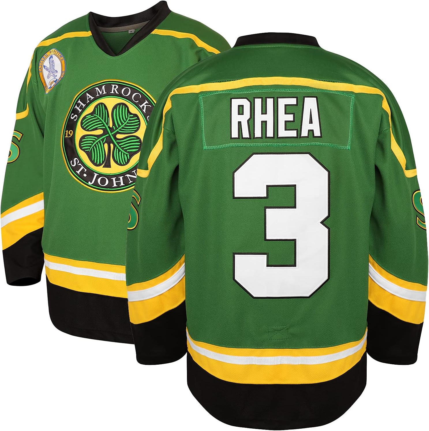 3 Ross the BOSS Rhea ST John'S Shamrocks Stitched Hockey Jersey with EMHL Patch White Green