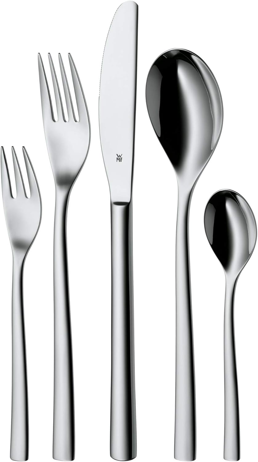 WMF Palermo Cutlery Set for 12 People, 60 Pieces, Monobloc Knife, Polished Cromargan Stainless Steel, Glossy, Dishwasher Safe image number 2