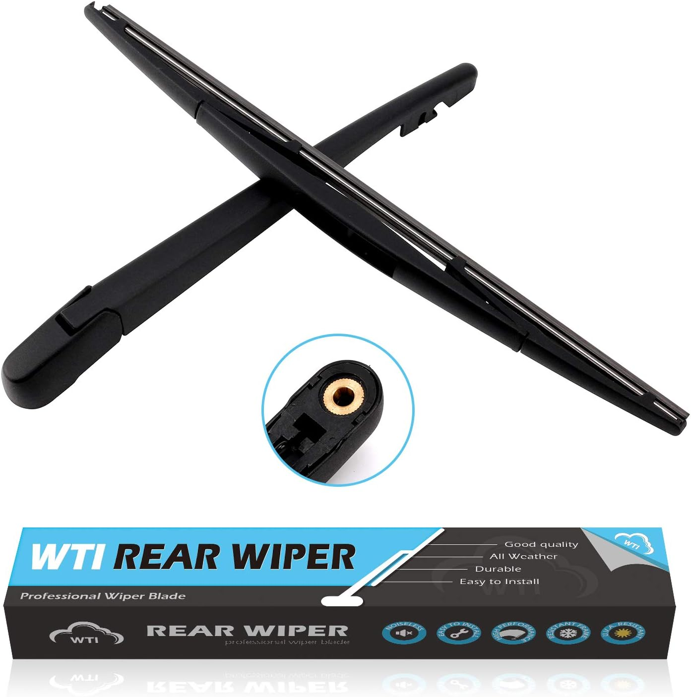 WTI Rear Wiper Arm Blade Set Compatible with Honda CRV 2007-2011 CR-V SUV Rear Windshield Window Wiper Kits Assembly New Replacement Accessories Parts Fit 76720SWA003 76720-SWA-003 image number 1