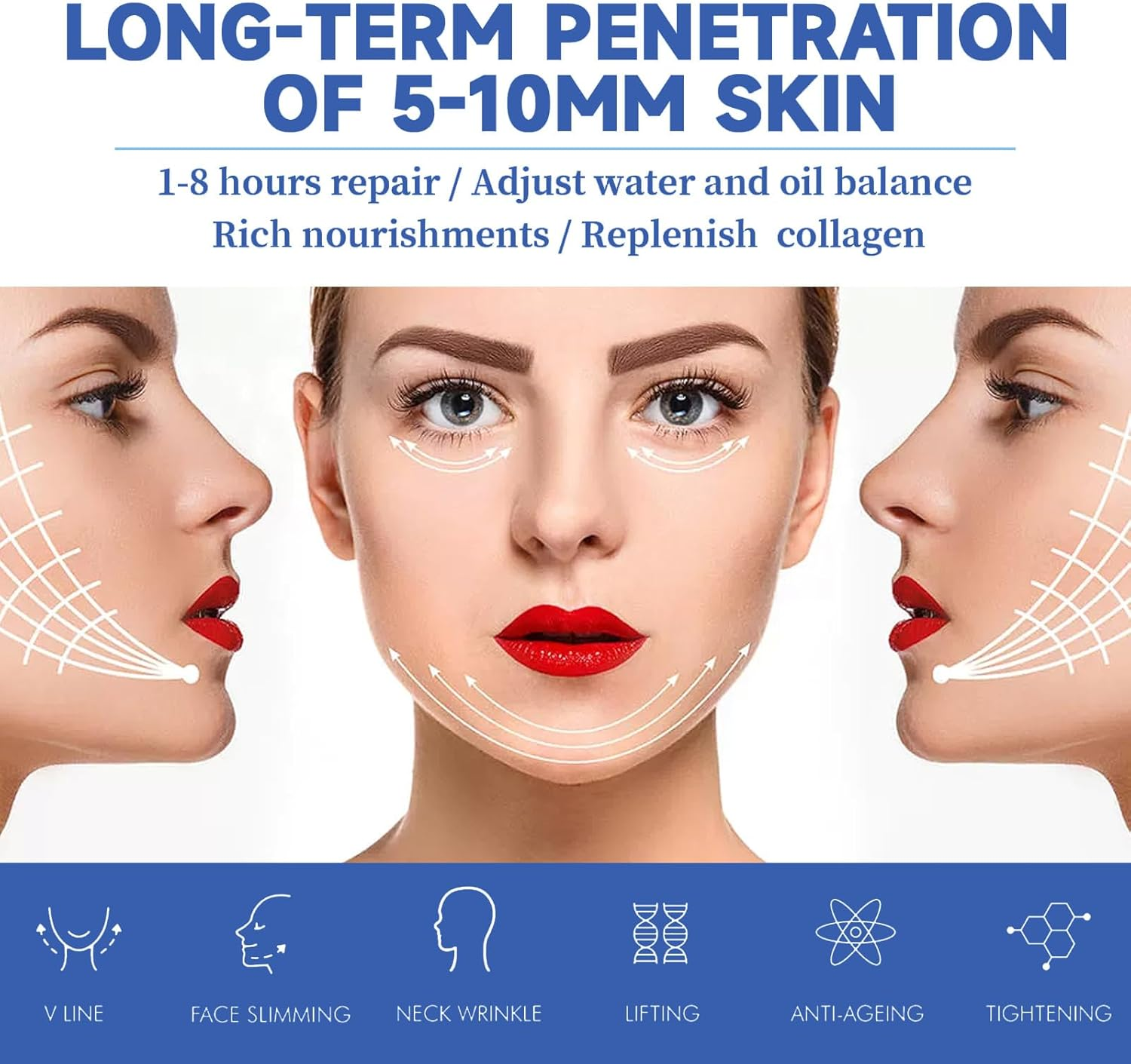 Chinology Double Chin Lifting Mask, Lift Chin Mask, Reusable Silicone Double Chin Strap Sleep Masks, Say Goodbye to Your Double Chin - Get a Sculpted Jawline in 3 Weeks (2PCS) image number 4