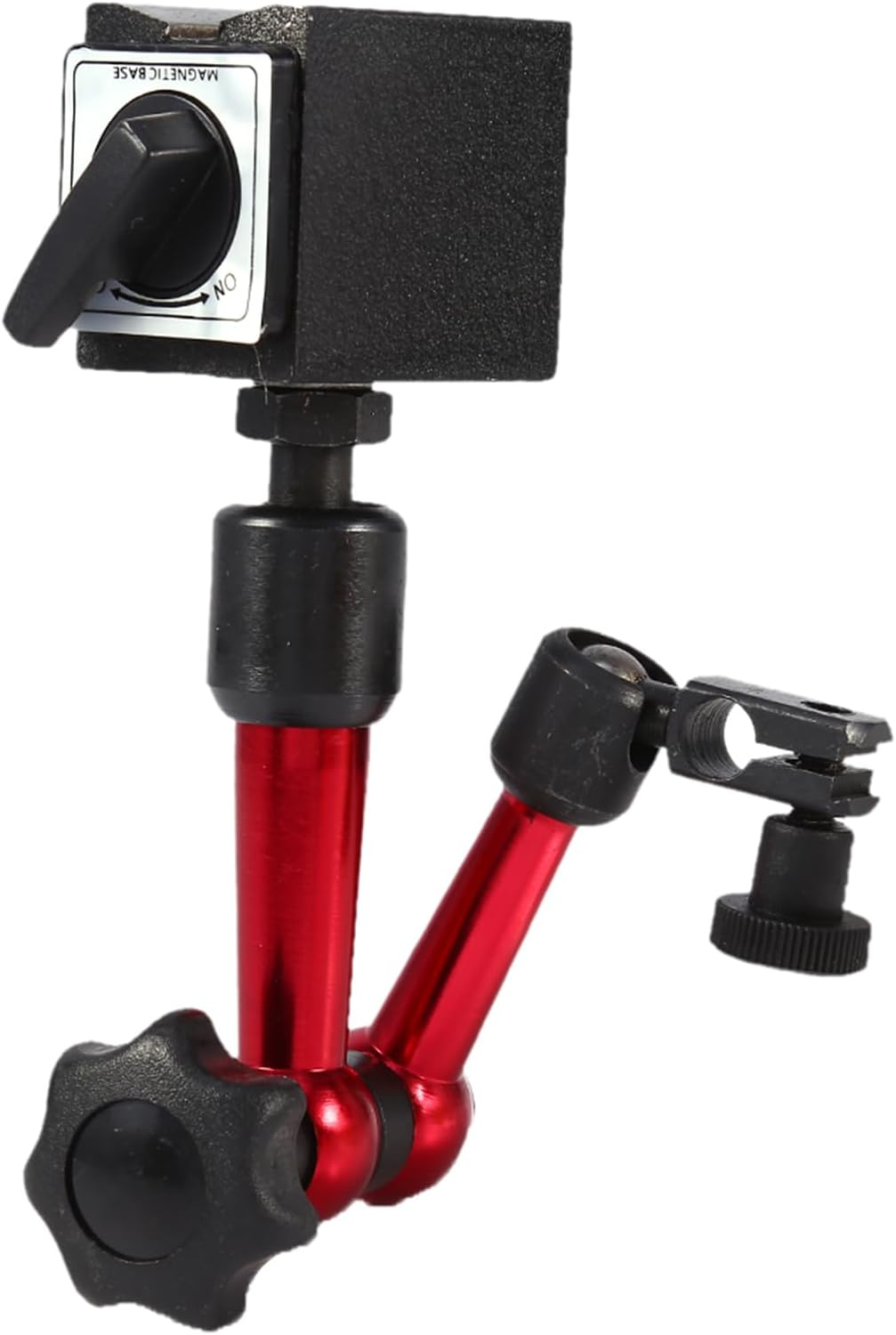 POENVFPO Red Adjustable Magnetic Base Holder with On/Off Switch, Magnetic Base Holder for Digital Dial Indicator, Tool for Holding Test Indicators - Great for Alignment Operations