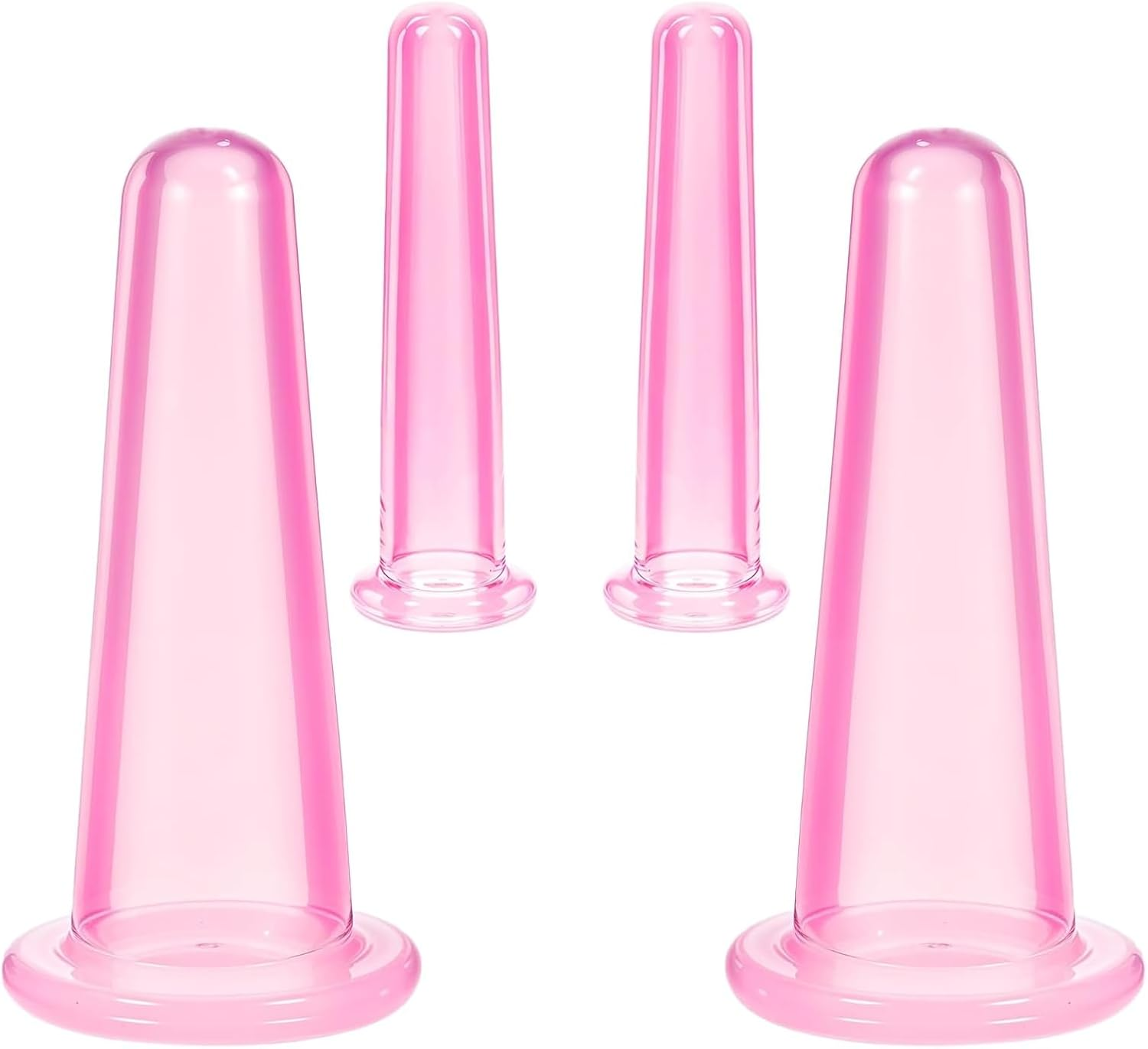 Weidllys 4 PCS Facial Cupping Therapy Set, Vacuum Facial Silicone Cups for Cupping Therapy Facial Cupping Treatment anti Aging Beauty Tool for Face and Eye Cupping Massage (Pink, 2 Small + 2 Large) image number 6