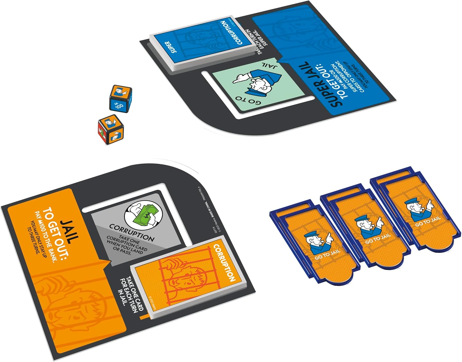 Monopoly Go to Jail Expansion | Add More Fun to Classic Monopoly Game and Play Faster | Ages 8+ | 2-6 Players | 40 Mins. | Family Board Games image number 4