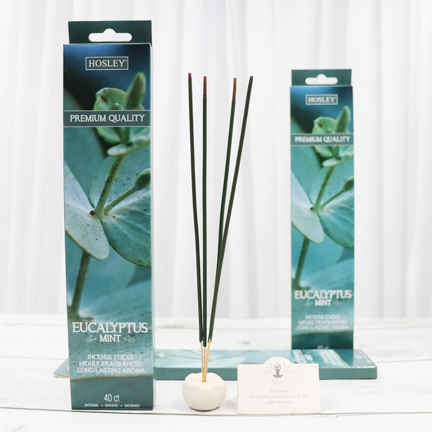 Hosley&reg; 240 Pack of Eucalyptus Mint Fragrance Incense Stick Infused with Essential Oils - Ideal for Wedding, Events, Aromatherapy, Spa, Reiki, Meditation image number 1