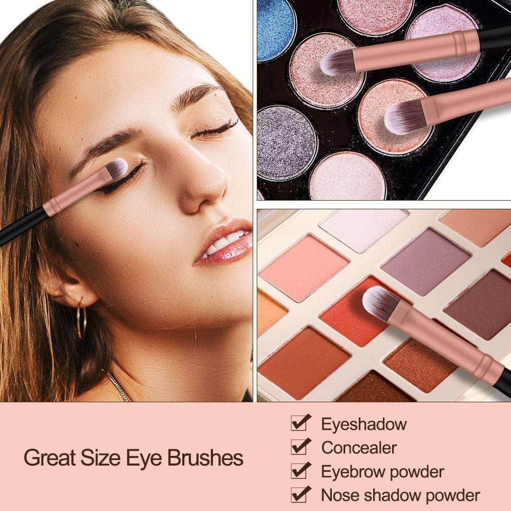 DEWYDREAMS Makeup Brush Set 18 Pcs Premium Synthetic Foundation Powder Concealers Eye Shadows Blush Makeup Brushes with Black Case image number 6