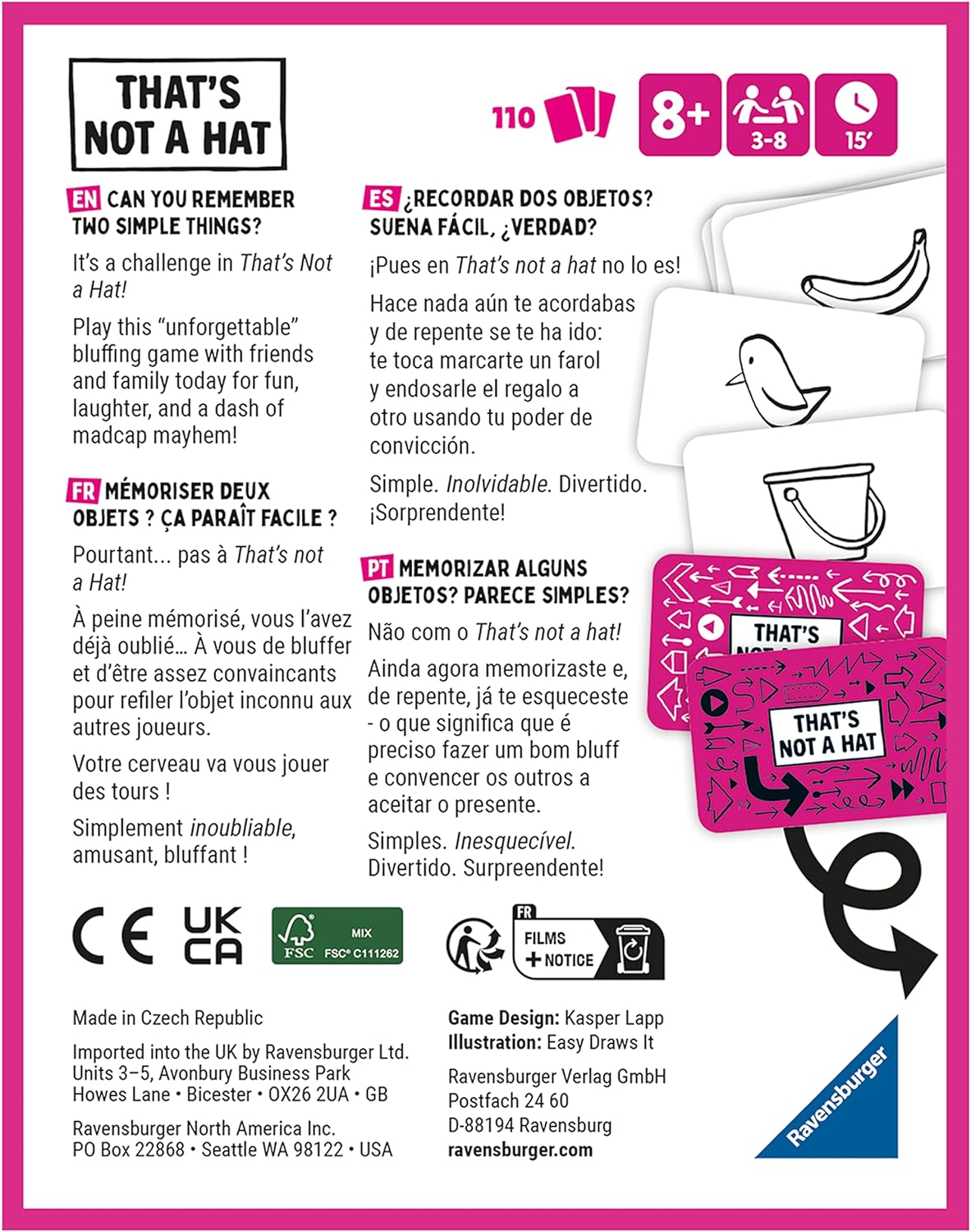 Ravensburger That'S Not a Hat &ndash; Fun Bluffing & Memory Party Game for Family, All Ages, Fsc-Certified image number 5