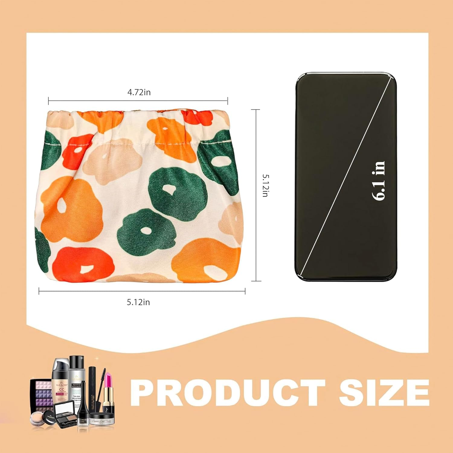 Vcekract Mini Makeup Bag for Purse, 4 PCS Mini Cosmetic Bag for Women, Waterproof Mini Travel Bag, Mini Bag for Purse Lipstick Organizer, Colorful, Cute image number 4