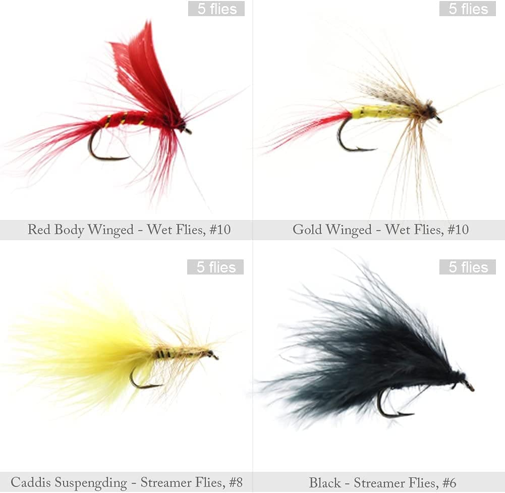 Fly Fishing Dry Flies Wet Flies 60Pcs / 120Pcs Assortment Kit with Waterproof Fly Box for Trout Fishing image number 5
