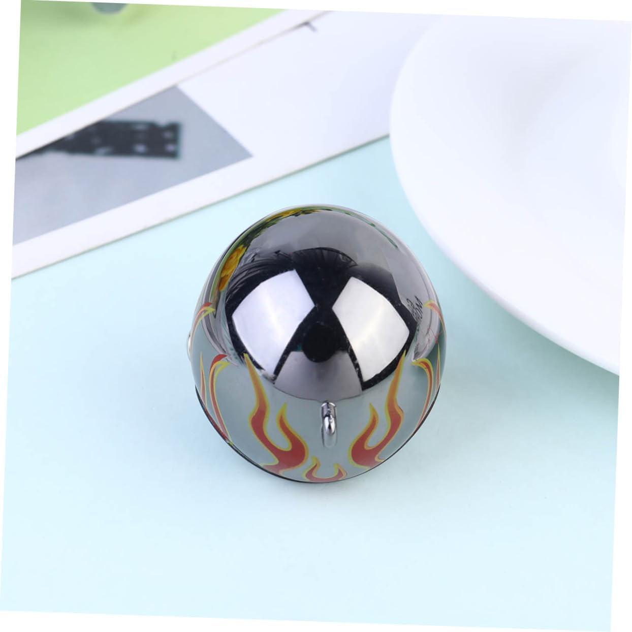 YARNOW 1Pc Chicken Helmet Small Pet Hard Hat for Birds Quail and Chickens Flame Pattern Headgear for Poultry Safety and Comfort Protects against Injury image number 2