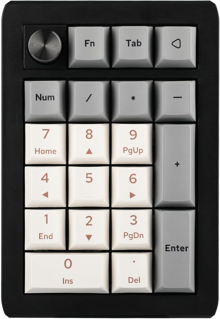 EPOMAKER EK21 via Gasket Number Pad with 1000Mah Battery, BT 5.0/2.4Ghz/Wired Hot-Swap Numpad with Aluminum Alloy Knob, Programmable for Win/Mac/Gaming (Black Silver, Wisteria V2 Switch) image number 2