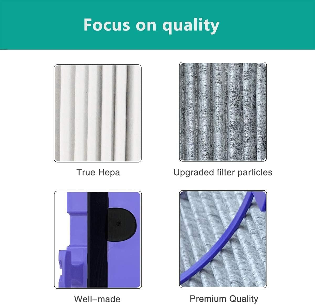 2 in 1 Hepa Filter Compatible with HP06, HP09 TP06, TP09,PH01,PH02,PH03,PH04, HP07, TP07 (Part No.970341-01 & 965432-01) Air Purifier（True Hepa+Carbon Filter Set） image number 2