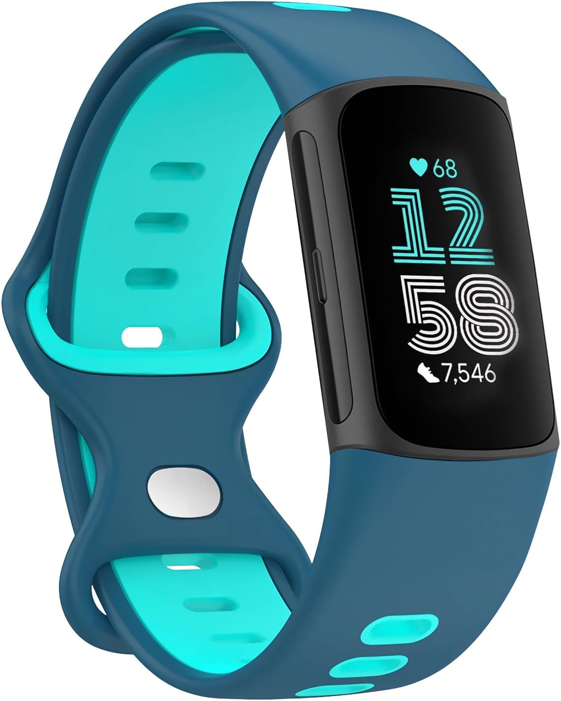 Silicone for Fitbit Charge 6 Band/Fitbit Charge 5 Band Women Men, Soft Silicone Breathable Sport Strap Replacement Wristbands