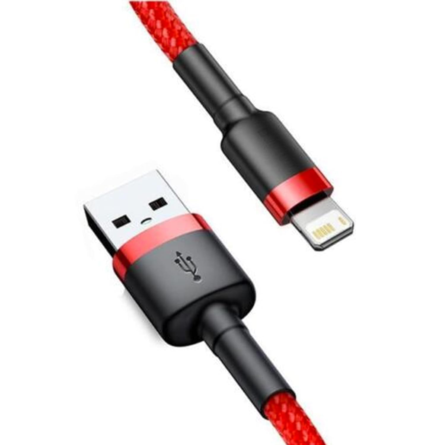 ASMAT Braided Fast Iphone Charger Cable Compatible for Apple Iphone 7 8 X 11 12 13 14 Pro Ipad & Airpods - Red Color 2 Meter image number 5