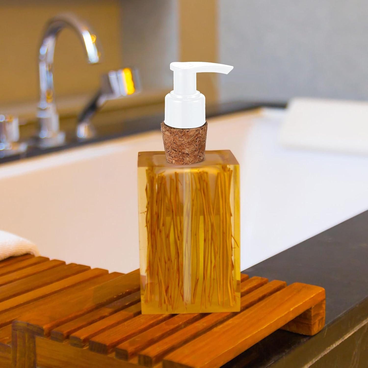 Tioncy 10 Pcs Soap Dispenser Pump with Cork Stopper Easy Press in Replacement Soap Pump Dispenser for Bottles Mason DIY Soap Lotion Jars (White) - White image number 3