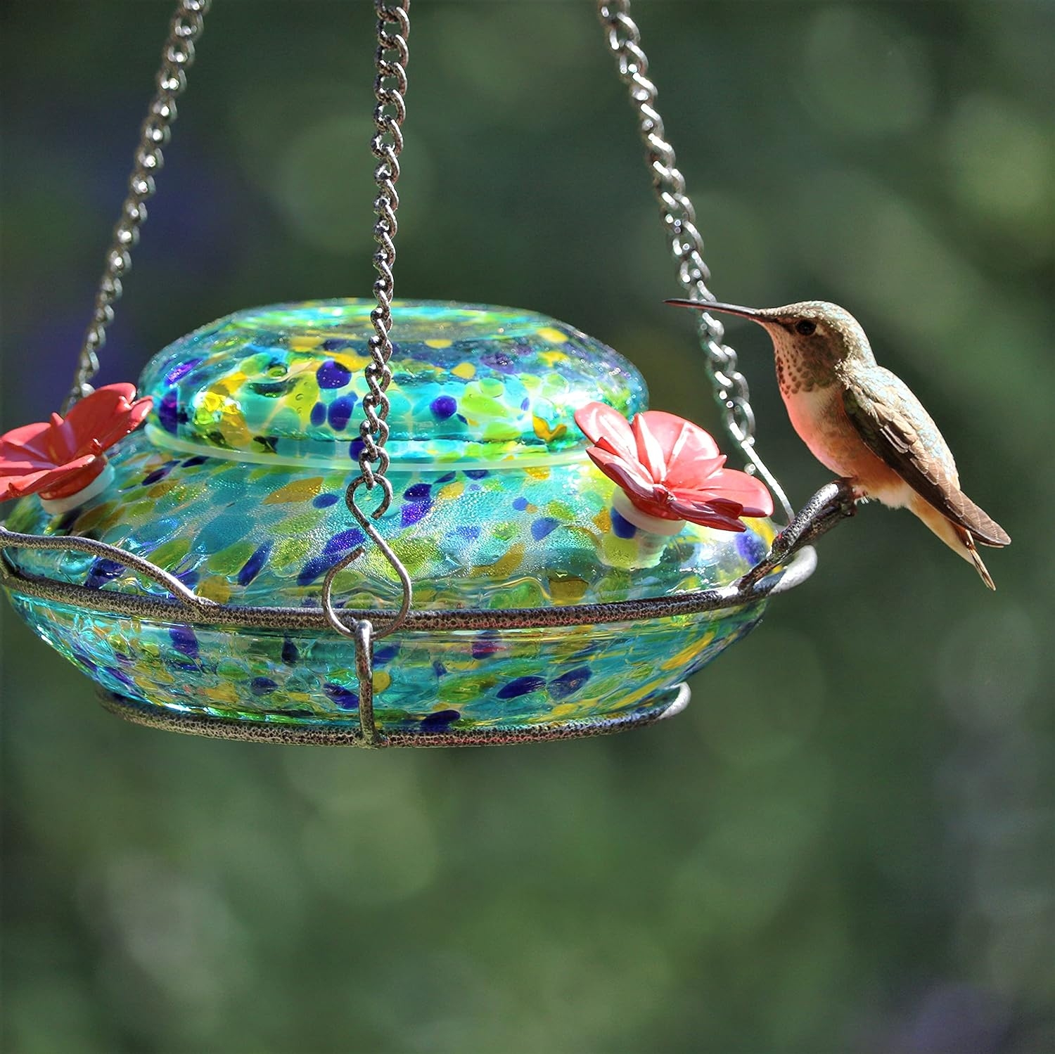 Nature'S Way Bird Products GHF7 Hand Blown Illuminated Top Fill Hummingbird Feeder