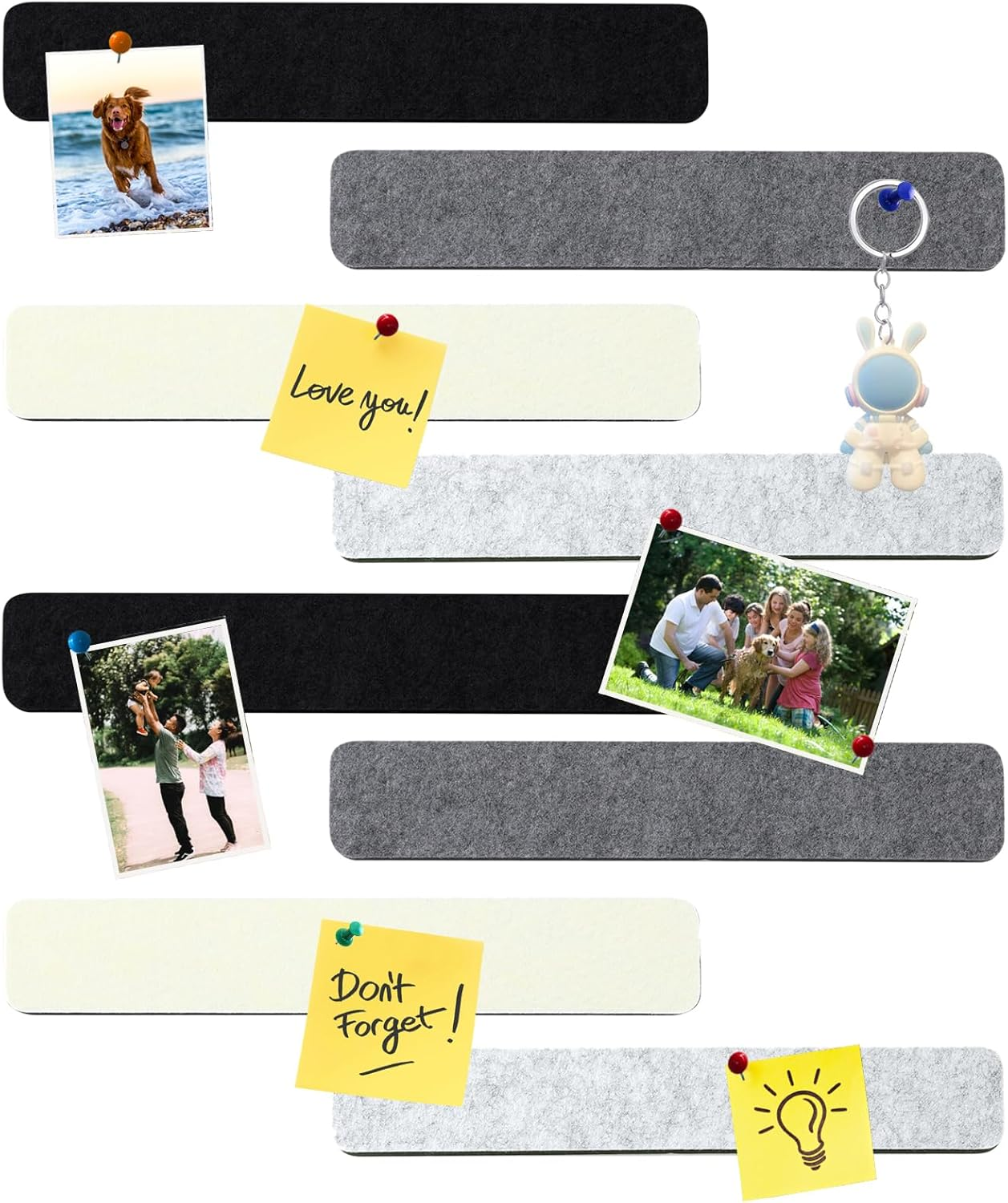 8Pcs Hexagon Felt Cork Board Tiles, Self Adhesive DIY Bulletin Board Pin Board for Office School Home Wall Decor Stickers Memos Photos Display (Camel & Grey)