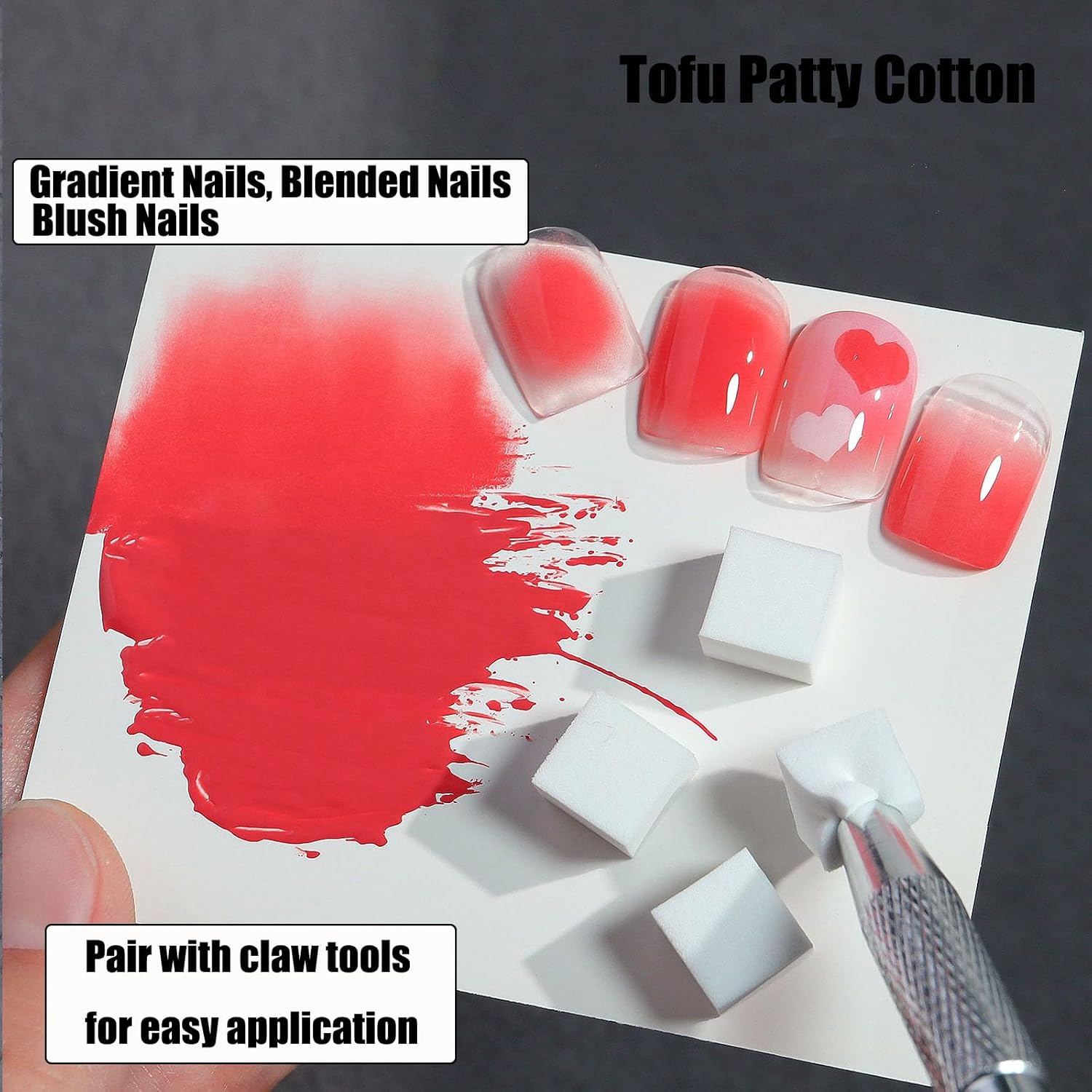 Mtxorvix 50PCS Soft Nail Sponges for Ombre and Blush Nail Art, Nail Buffer Block, Professional Gradient Sponge Set with Grabbing Pen, Manicure Accessories for Nails image number 3