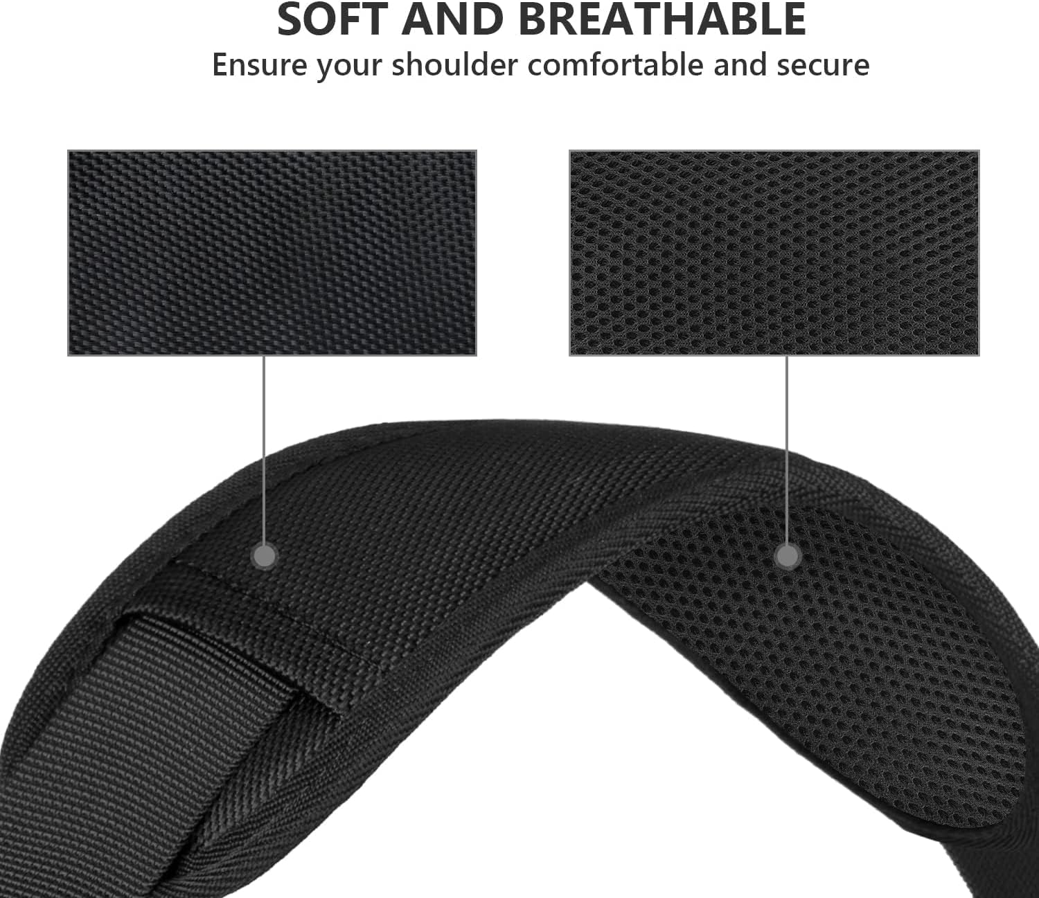 2 PCS 59" Bag Shoulder Strap,Double Buckle Universal Replacement Shoulder Strap, Adjustable Single Shoulder Strap with Metal Swivel Hook,For Laptop Bag/Crossbody Bag/Luggage Bag/Camera (Black) image number 4